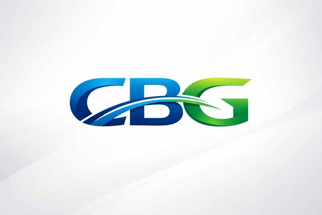 logotipo moderno cbg em cores gradientes
